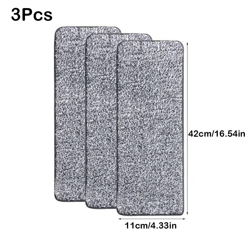 3PCS Microfiber Flat Mop Replacement Cloth Washable Mop Refill Durable Lazy Mop Cloth