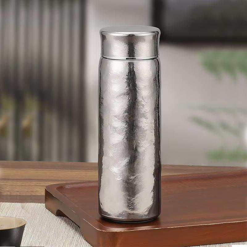 200/300ml Pure Titanium Thermos with Filter, Double Layer Vacuum Flasks,drinkware, Holiday Gifts, Portable Student Water Bottle