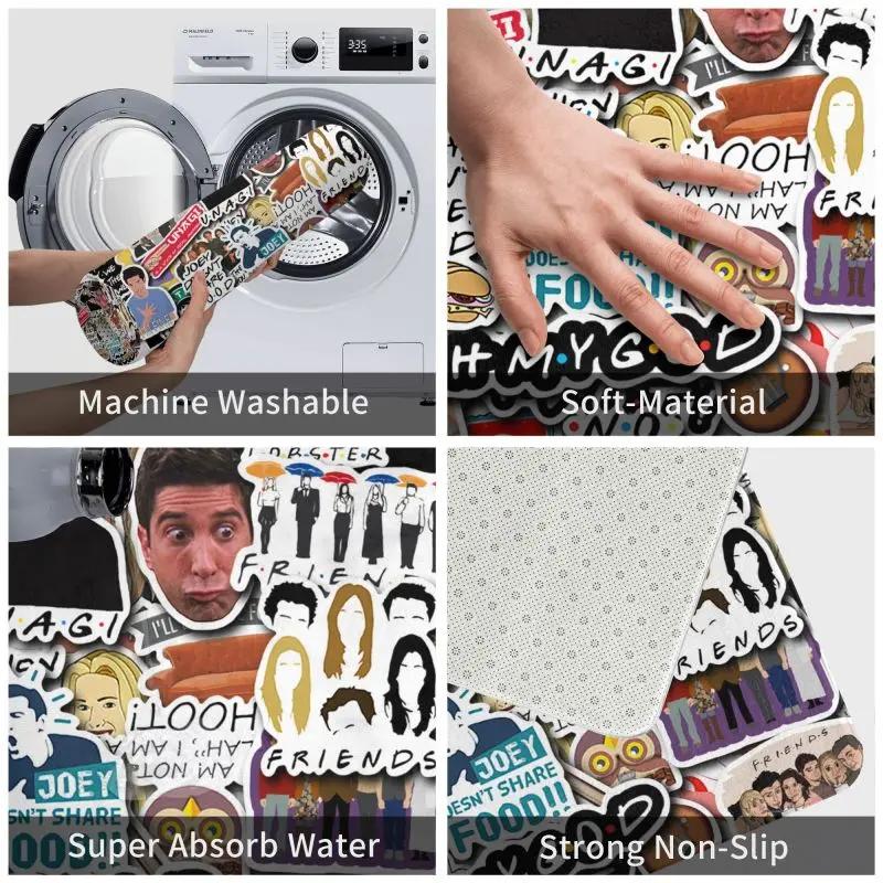 Funny TV Show Friends Collage Front Floor Door Entrance Mats Indoor Bathroom Kitchen Doormat Toilet Carpet Rug