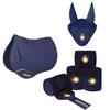 Six-Piece Equestrian Set: Ear Covers, Saddle Pads, Leg Wraps, Halters, Lead Ropes, and Matching Tack