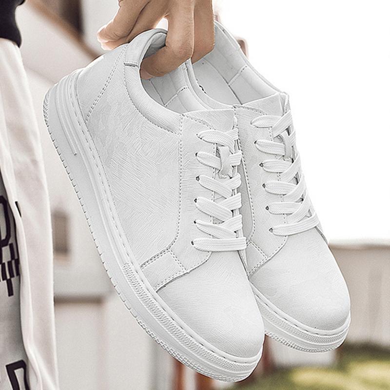 New Men's Sneakers Elevator Shoes Invisible Inner Height Increasing 6/8CM White Tennis Men Sports Shoes Heighten Increased Shoes