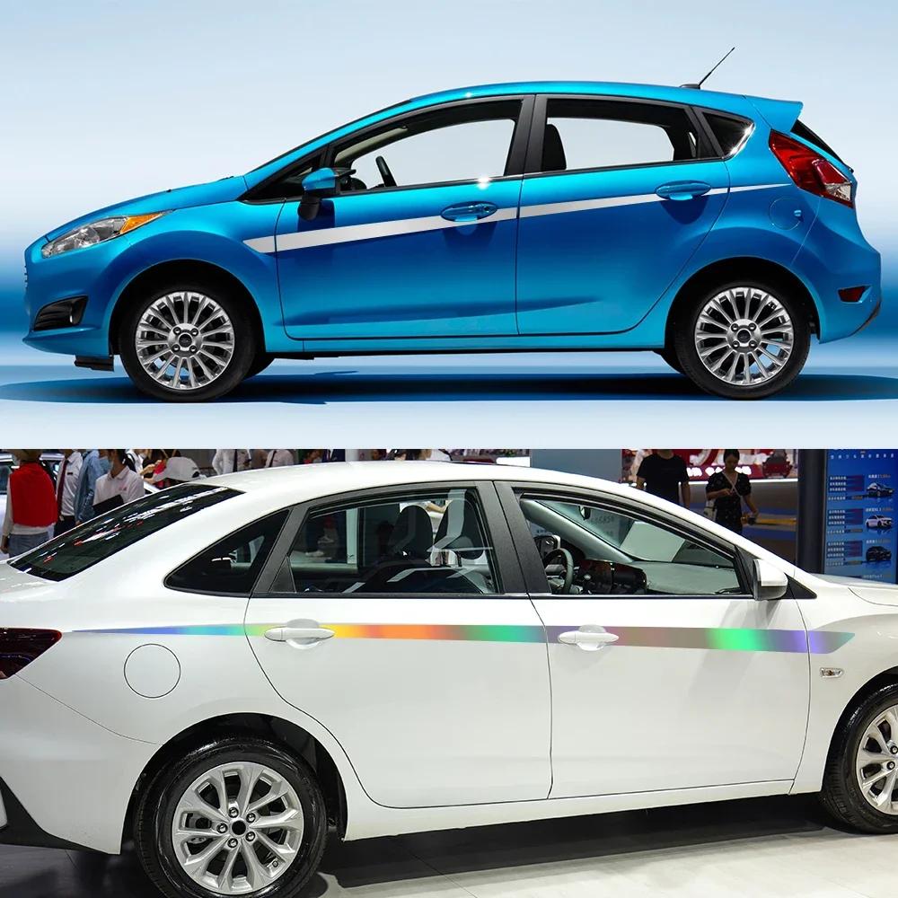 Car Waistline Vinyl Decal Side Door Stripes Graphics Racing Sticker Accessories For Ford Fiesta ST200 Hatchback Sedan ST RS