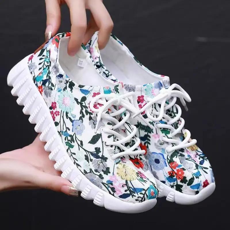 Fashion Flowers Breathable Women's Shoes Designer Luxury Comfortable and Elegant 39 Cheap Trends 2025 New In Ladies Footwear On Sale
