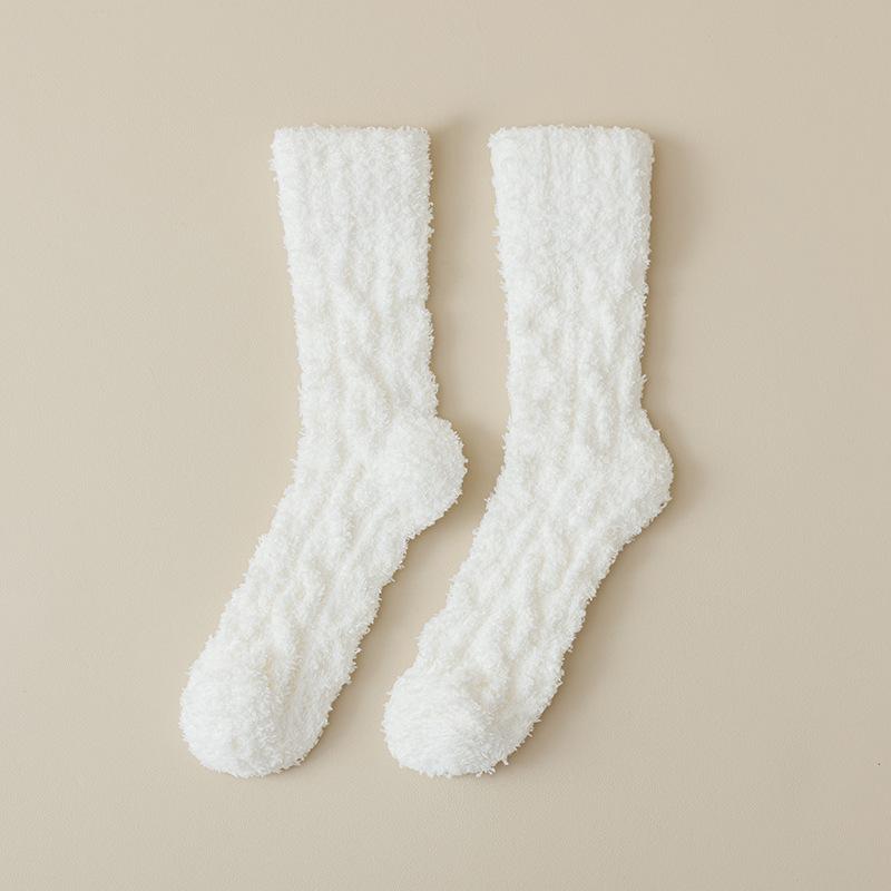 Verdickt und Warm - Winter-Socken aus Korallenfleece für Herren, Fusseln nicht, Gedrehte Halb-Fleece-Mittelwaden-Socken für Sport