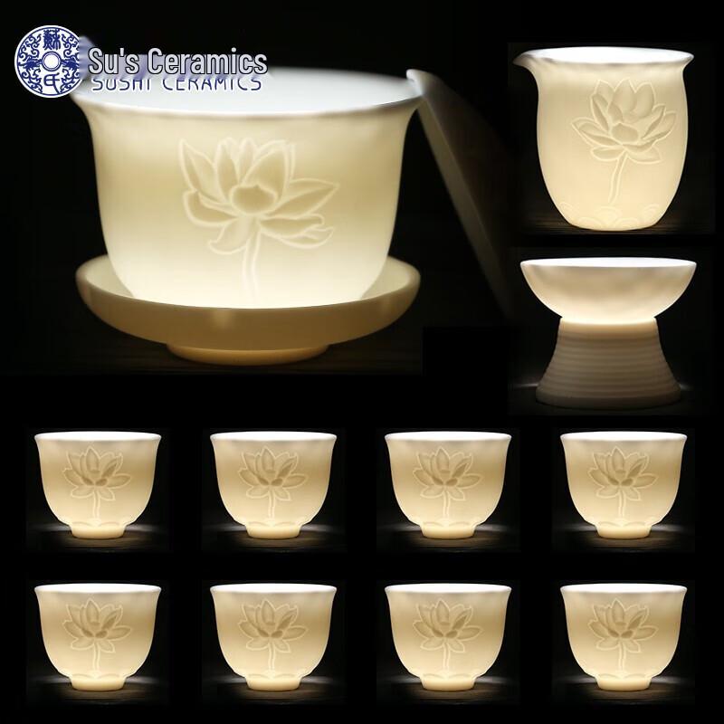 Sushi Ceramics Chinese White Porcelain Tea Set