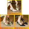 Pointed Toe Low Heeled Shoes With Printed Patterns And Pearl Decor For Women