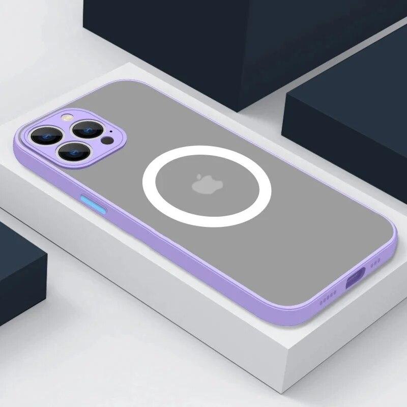 

Роскошный матовый прозрачный магнитный чехол для телефона с поддержкой iPhone 15 14 13 12 11 Pro Max Plus Mini, противоударная задняя крышка с беспроводной зарядкой For iPhone 14