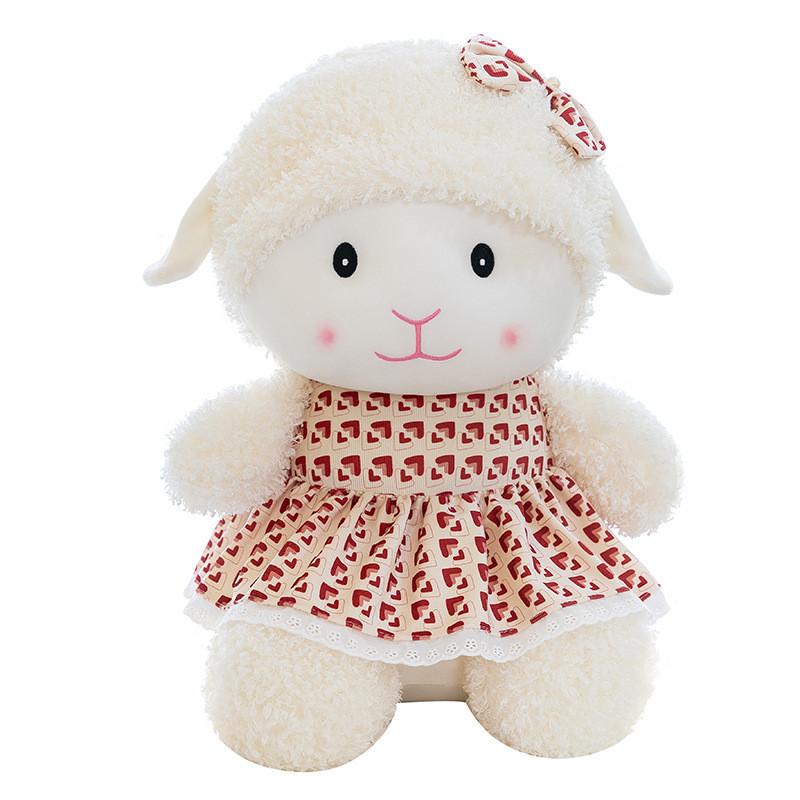 

Floral Adorable Dress Woolen Plush Toy Cartoon Girl Birthday Kids Gift Doll 25cm