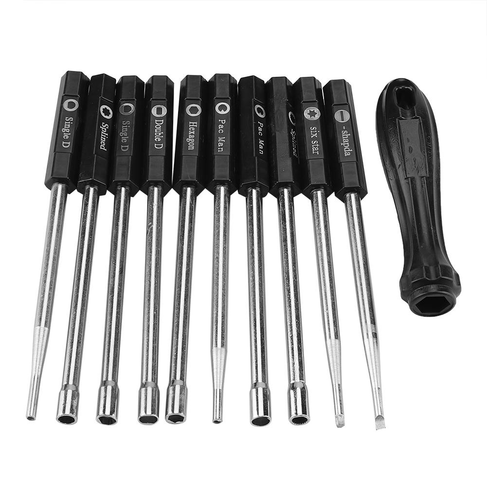 10 PCS Carburetor Adjustment Set Screwdriver Card Tool Splined   Double D Type