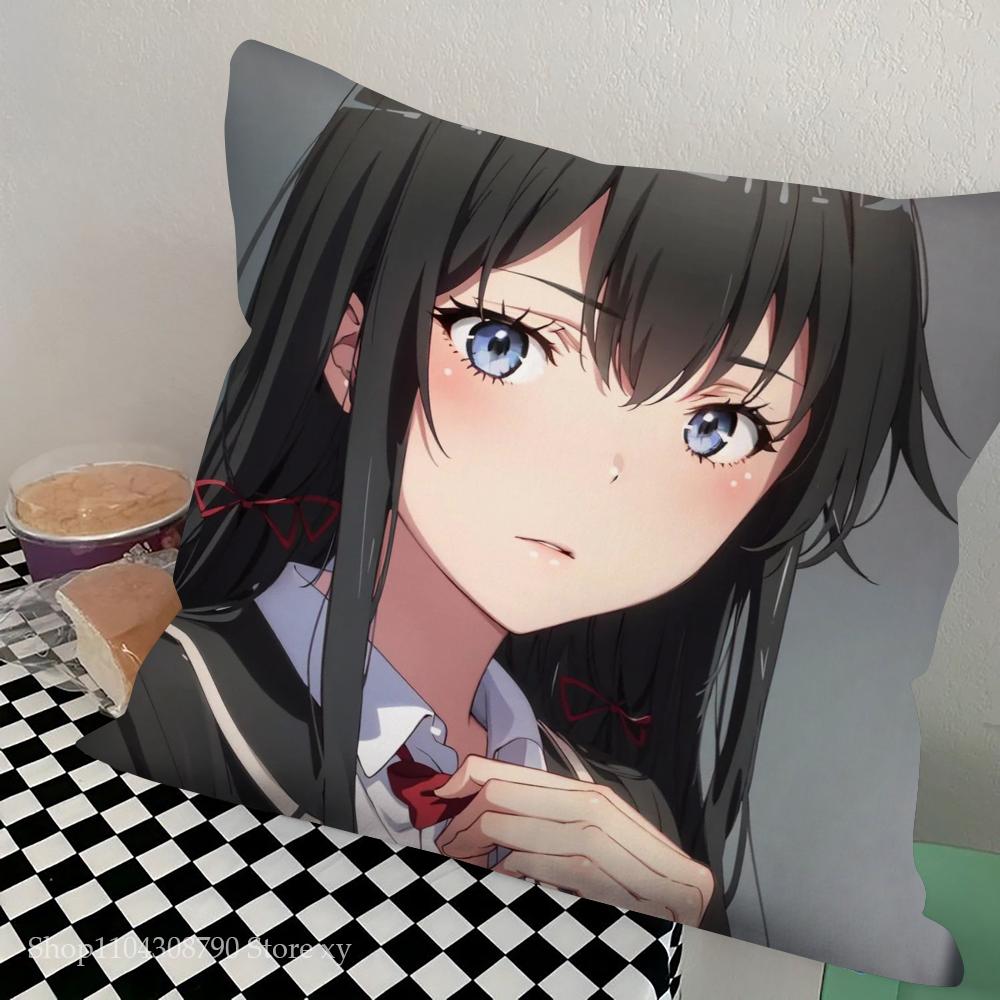 Yukinoshita Yukino Animation Meine romantische Komödie aus der Jugendzeit Kissenbezug Quadratisches Kissen Schlafzimmer Sofa Auto Wohnzimmer Heimdekoration