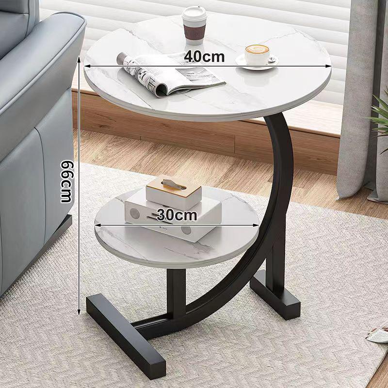 Cloud-Shaped 2-Tier Bedside Table Compact Small Coffee Table For Bedroom Living Room