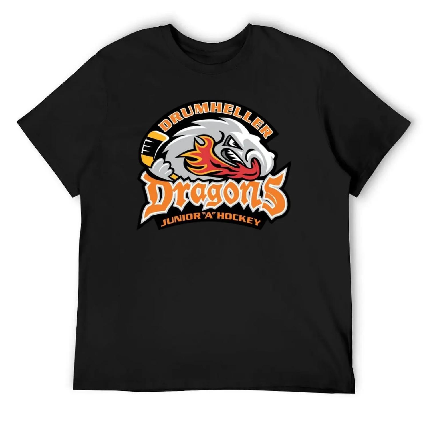 Drumheller Dragons T-Shirt football t shirt blue lock summer tops men clothes S
