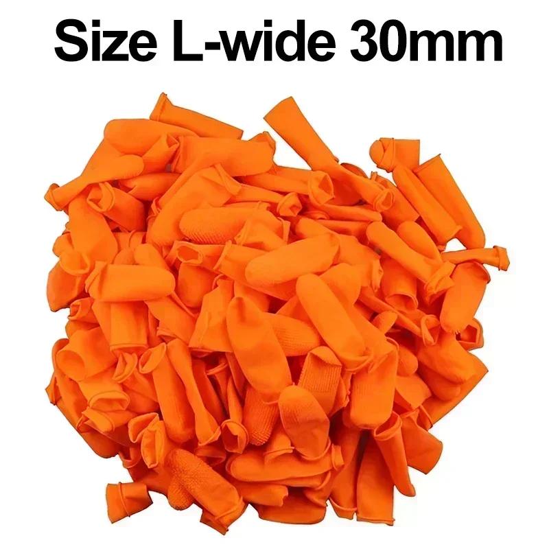 

100/50/5Pcs Orange Non-slip Finger Cots Anti-static Latex Coats Disposable Fingertips Protector Gloves Industry Cot Wholesale 5 PCS