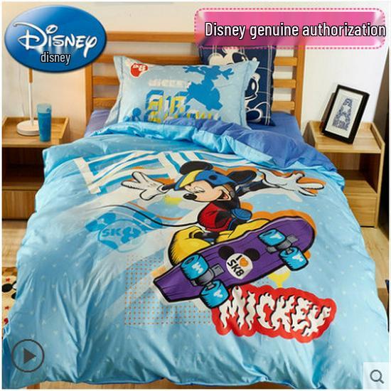Girls' Frozen Princess Cartoon Cotton Bedding Set - 3 Pieces