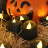Black LED Candle Lamp Battery Operated Tea Light Flameless Fake Electronic Candle Halloween Party Decoration Flashing Table Lamp
