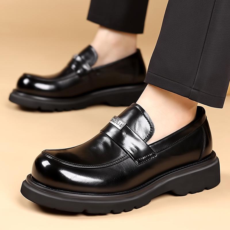 Men's Autumn/Winter Slip-on Derby Leather Shoes - Formal & Casual Soft Sole Loafers