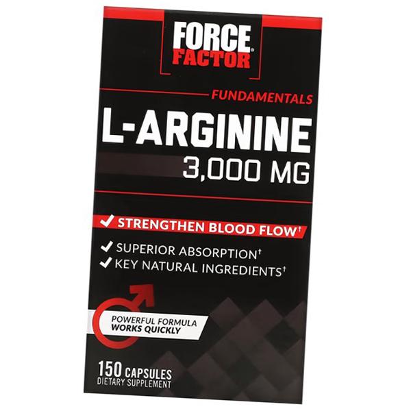 Arginine Hydrochloride, L-Arginine 3000, Force Factor 150caps (27641006)