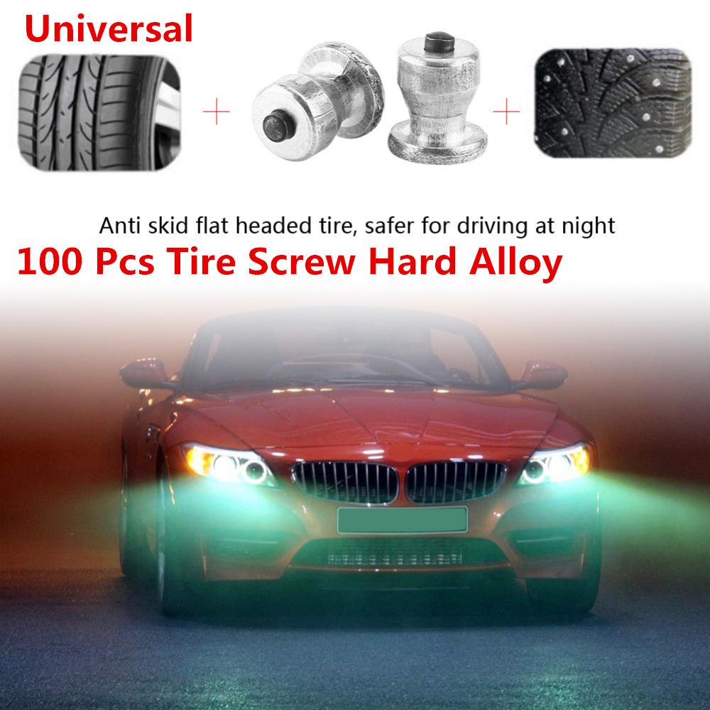 100PCS Silver Tire Stud Screws Strong Durable Anti-skid For Off Road Truck ATV