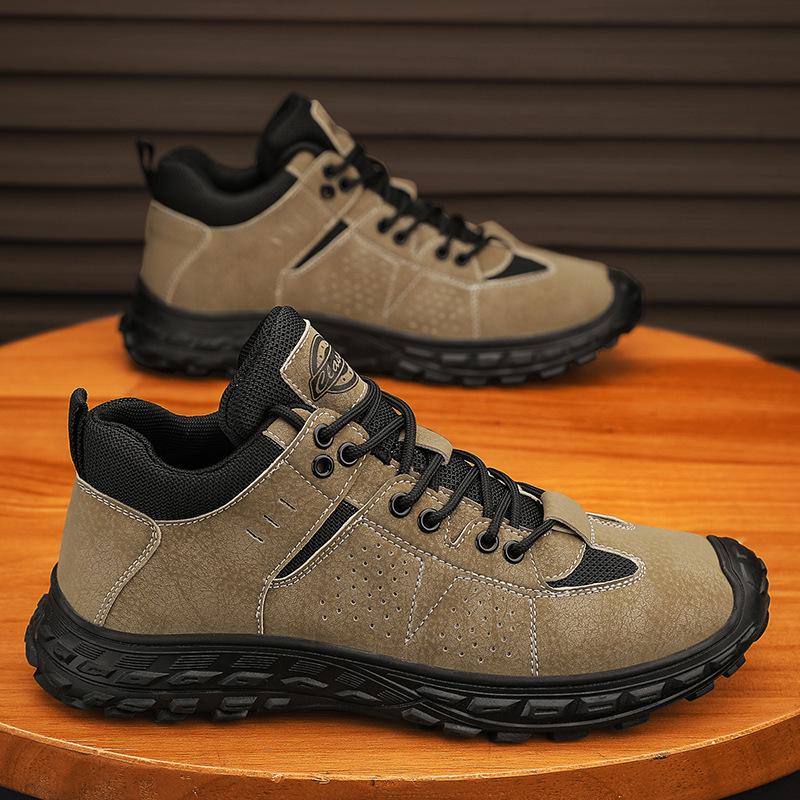 

High-end leather sports and leisure shoes outdoor mountaineering tooling shoes men 39 хаки