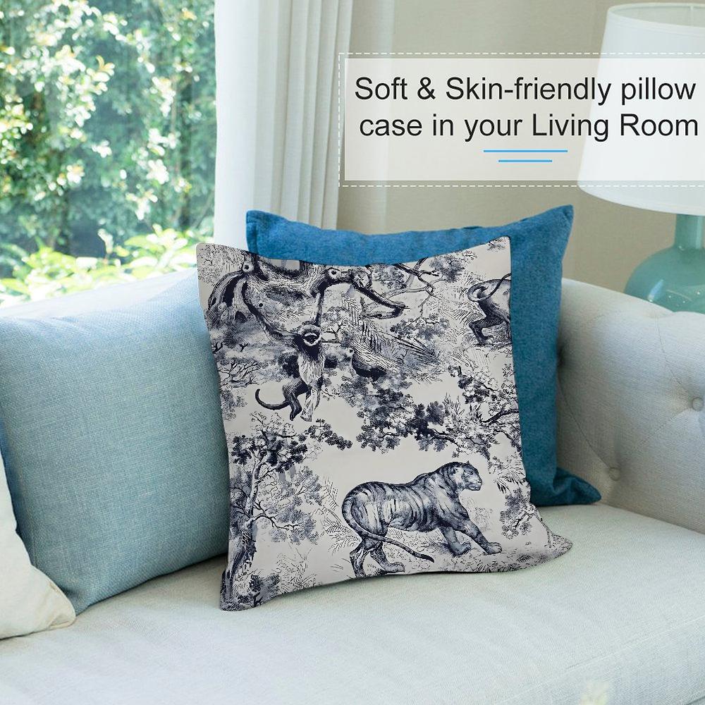 Fodera per Cuscino Decorativa Piante Boho Peluche Corto Divano Decorativo Regalo Casa Stampa Double-face Cuscino