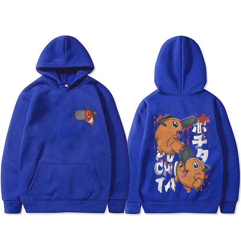 Anime Chainsaw Man Hoodie Cartoon Funny Denji Pochita Print Hooded Tracksuit Men Women Fashion Casual Oversized Pullover Hoodies