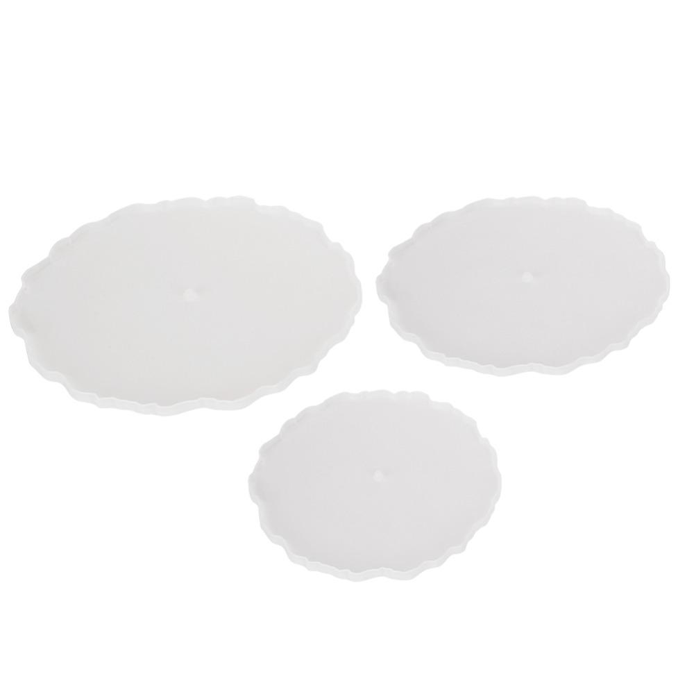 3pcs Irregular Round Fruit Tray Mould Three Tier White Tea Tray Mould Easy Release Three Layer Tray Mould Snack Rack