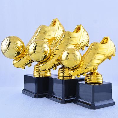 Zlatá kopačka Zlatý míč Cena Plastová trofej Fotbalová trofej Plastové řemeslné výrobky Dárek Suvenýr Trofej Medaile ze slitiny zinku