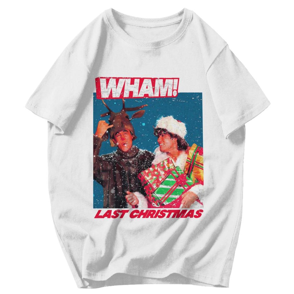 Herren T-Shirt WHAM Last Christmas Vintage Idee Y2K Grafik Kurzarm Unisex Kleidung T-Shirts