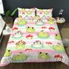 Cartoon Frogs And Mushroom Bedding Set Christmas Duvet Cover Set Single Twin Queen King Size No Filling Birthday Gift For Kids