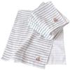 Hiorie Gauze Face Set of Made In Japan Denim-Colored Towels, 3, Border,