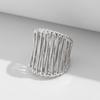 European & American Stacked Style Irregular Alloy Rings: Intersecting Line Hollow Open Ring Set