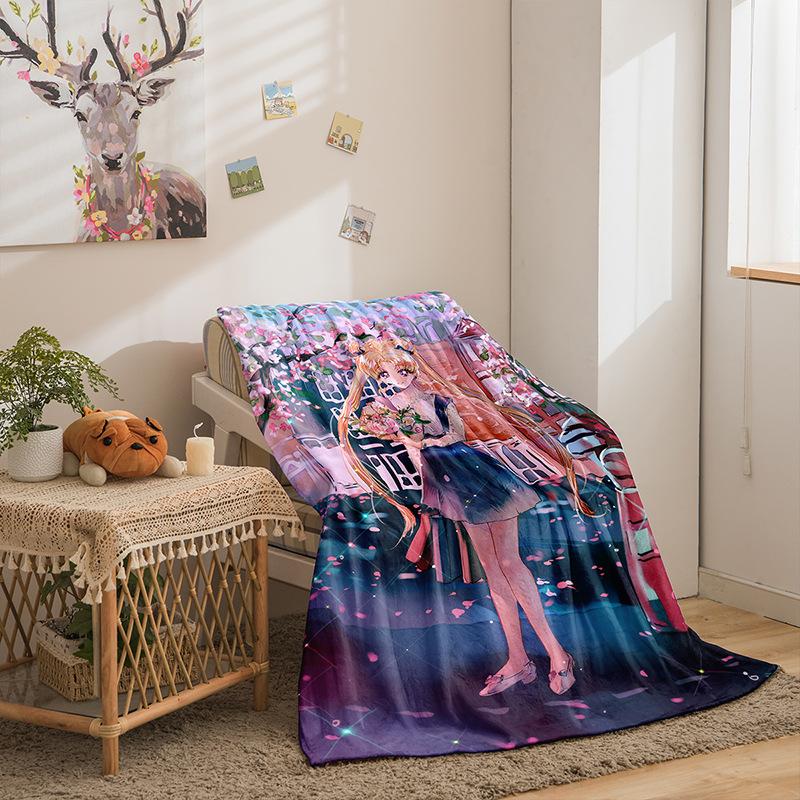 Cartoon Beautiful Girl Series Double-Sided Flannel 3D Digital Printing Blanket Blanket