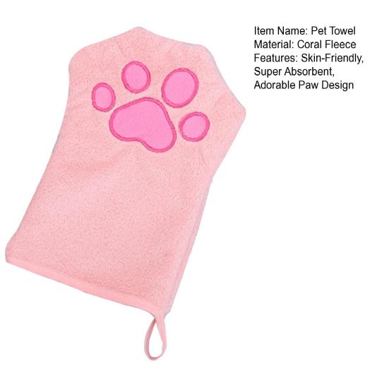 Prosop drăguț cu lăbuță pentru animale de companie, ultra absorbant, din microfibră, prosop mănușă pentru îngrijirea câinilor, moale, uscare rapidă, mănușă pentru câini, pisici, baie