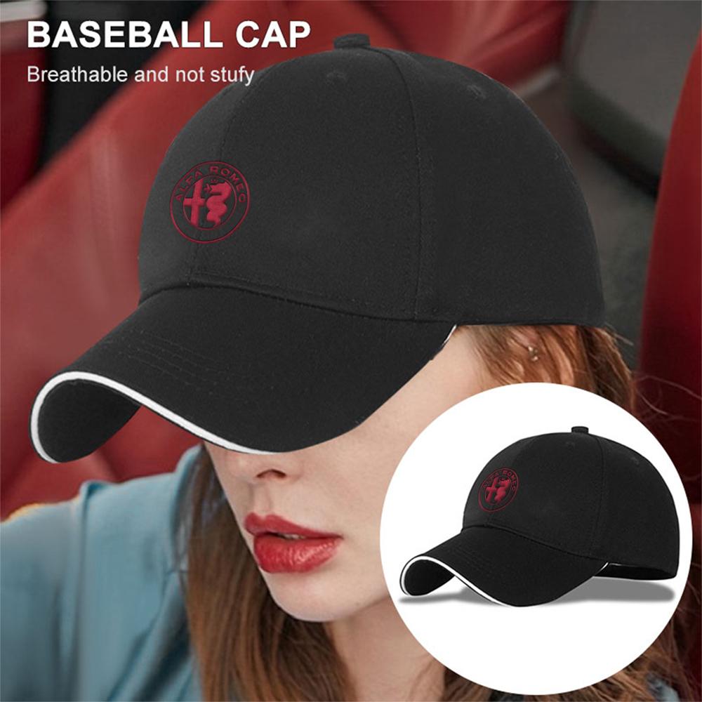 1 Stück Stickerei für Alfa Romeo Auto Logo Baseballkappen Snapback Kappe Damen Herren Visier Sonnenhut Unisex Verstellbare Hüte Zubehör