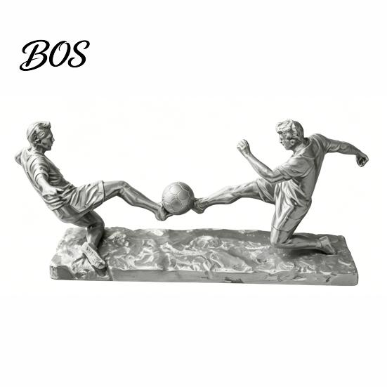 Soccer Desktop Decoration Player Statue, 3D Printed 2 Men Playing Figurine, Sports Football Figurine Collectible Table Sculpture for Home, Office