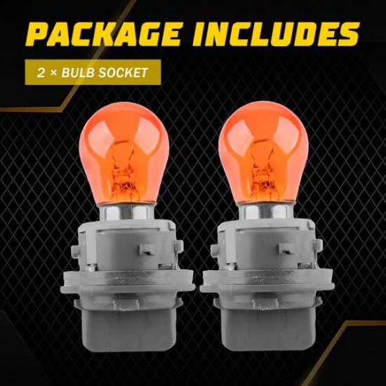 2X Front Signal Turn Lamp Light Bulb W/ Socket For Hyundai Sonata Ix45 2013-2016