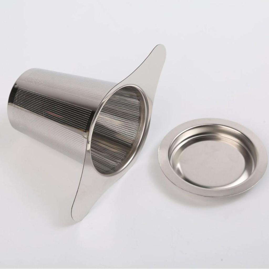304 Stainless Steel Conical Tea Infuser with Mesh Strainer and Double Ear Design