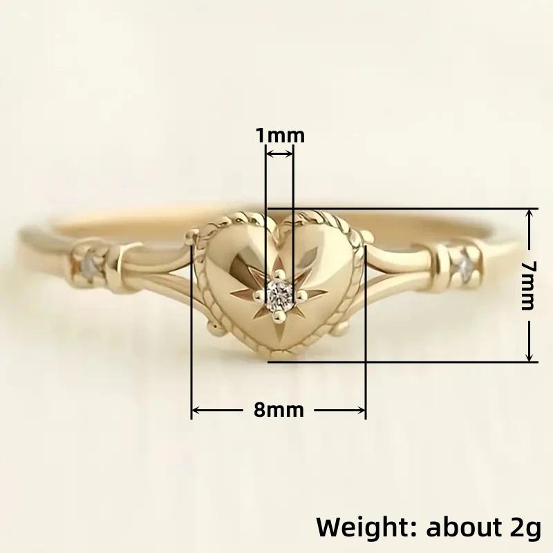 Huitan Inele Trendy Culoare Aur Femei Design Inimi Incrustate Zirconiu Cubic Strălucitor pentru Nuntă Petrecere Logodnă Accesorii Cadou