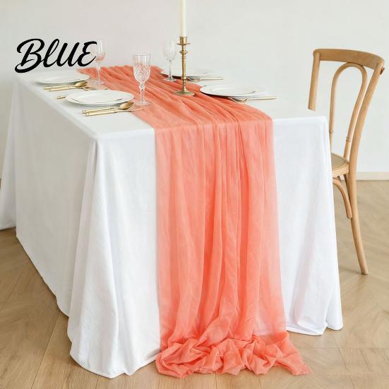 Soft Table Runner Sheer Flowing Runner Chiffon Wedding Elegant Solid Color High Quality
