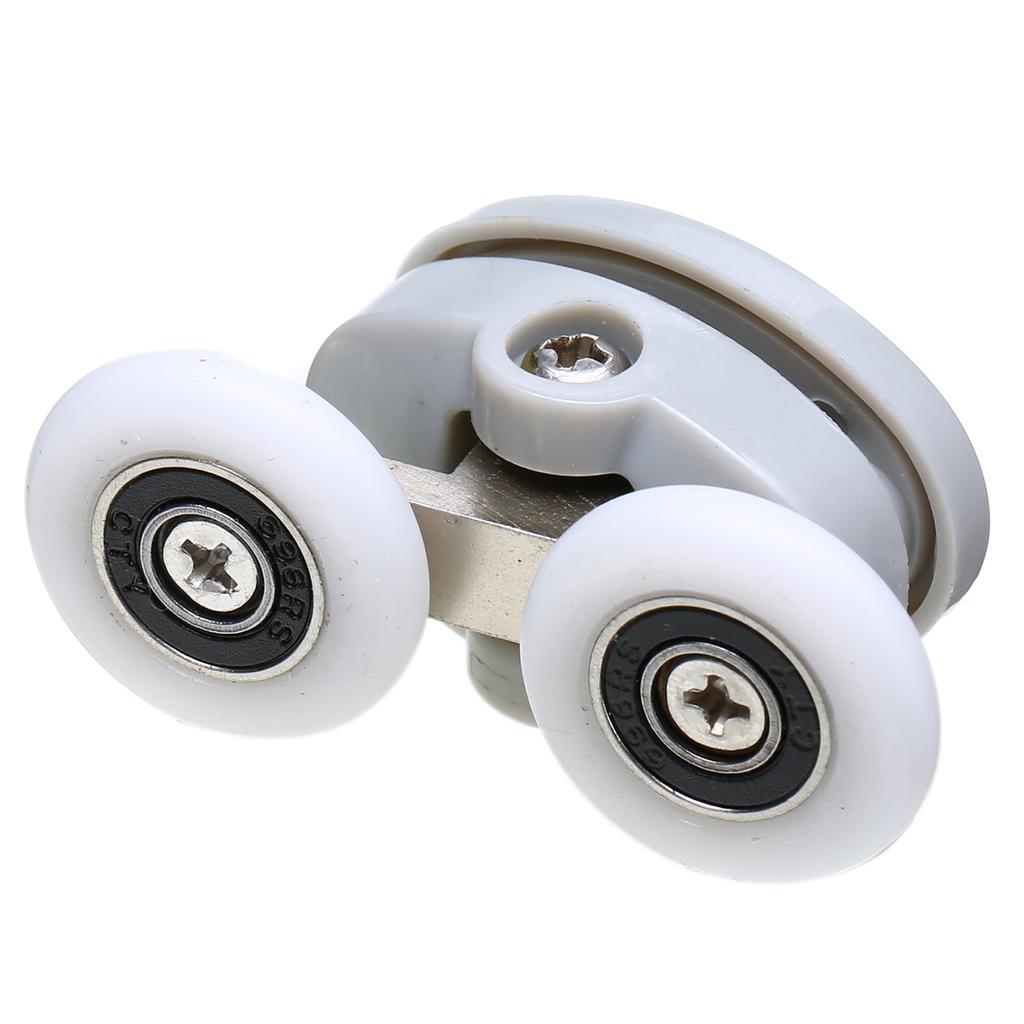 4 Stück Doppel-Duschglastürrollen/Läufer/Räder oben und unten für Badezimmer, 23 mm