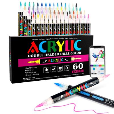 Acrylic 120 60 Direct Ink Brush Free App Twin Illustration Color Paint for DIY Craft Art Gift Markers, Colors, Pens, Type, Type, Included, Type,