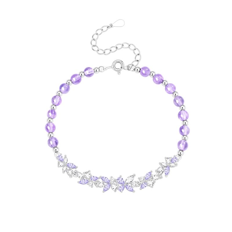 S925 Sterling Silver Amethyst Bracelet for Women