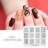 kads Vánoce 004 Razítkovací destička pro nail art Šablona pro tisk na nehty pro DIY nehtovou úpravu s razítkovacím lakem