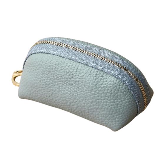 Car Key Case Faux Leather Key Bag Key Chain Pouch Zippered Car Key Bag with Metal Ring for Men Women