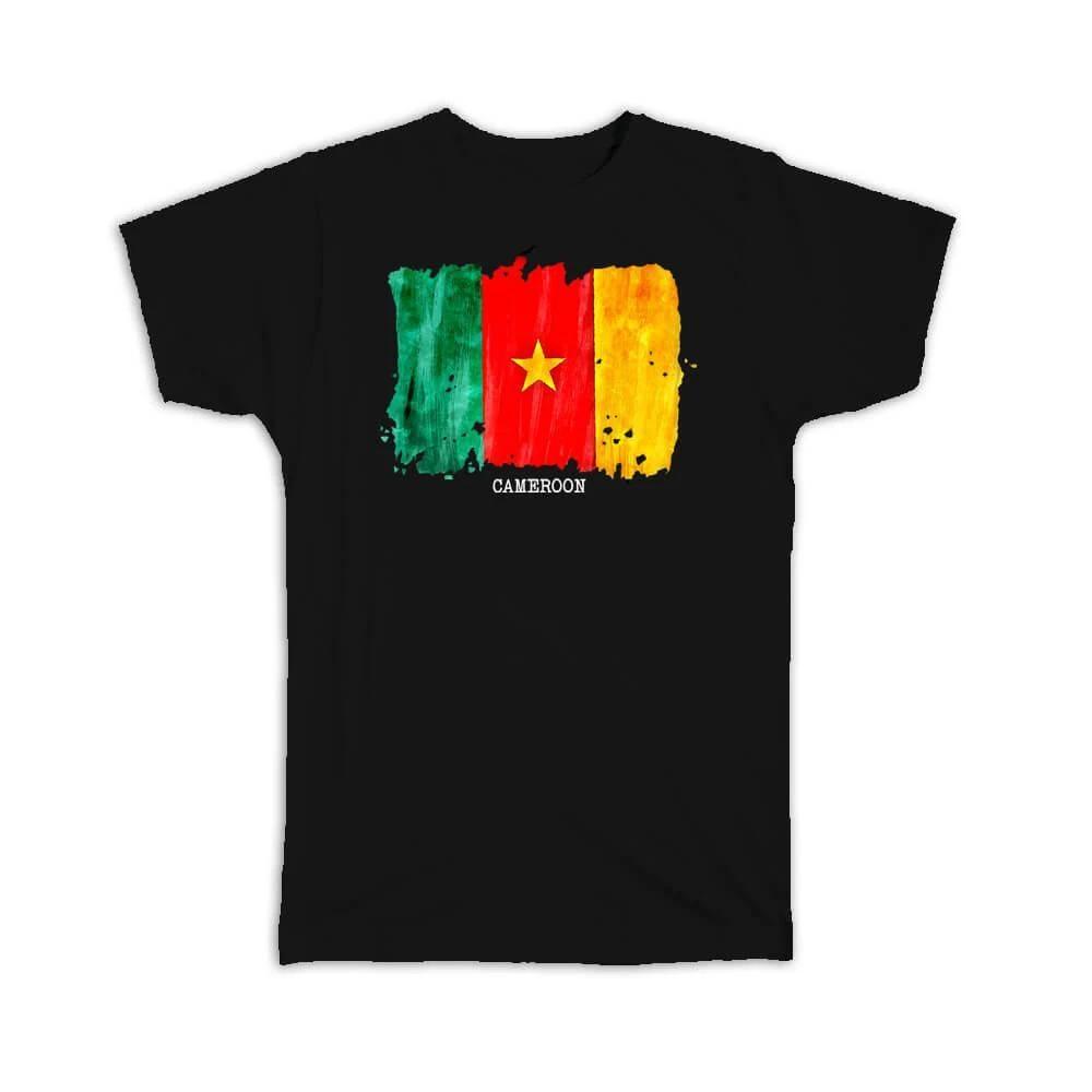 Gift T-Shirt : Cameroon Flag Africa Travel Expat Country Watercolor 4XL