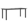 VidaXL Table de jardin Noir 190 x 90 x 74 cm Aluminium et verre