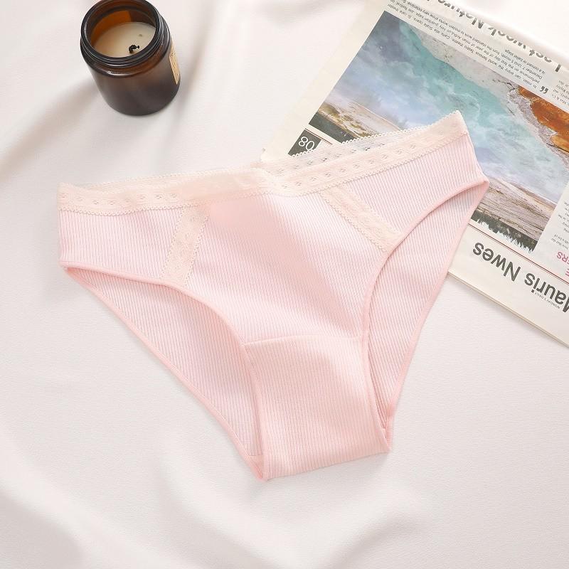 

FINETOO Мягкие трусы для женщин Трусики с подтяжкой ягодиц Хлопковые трусики для женщин Сексуальное кружевное нижнее белье с цветочным принтом Нижнее белье с низкой талией Мягкие и дышащие S-XL L розовый