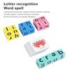 Word Spelling Game CVC Phonics Flash Card Wooden Letter Building Block Toddlers Alphabet