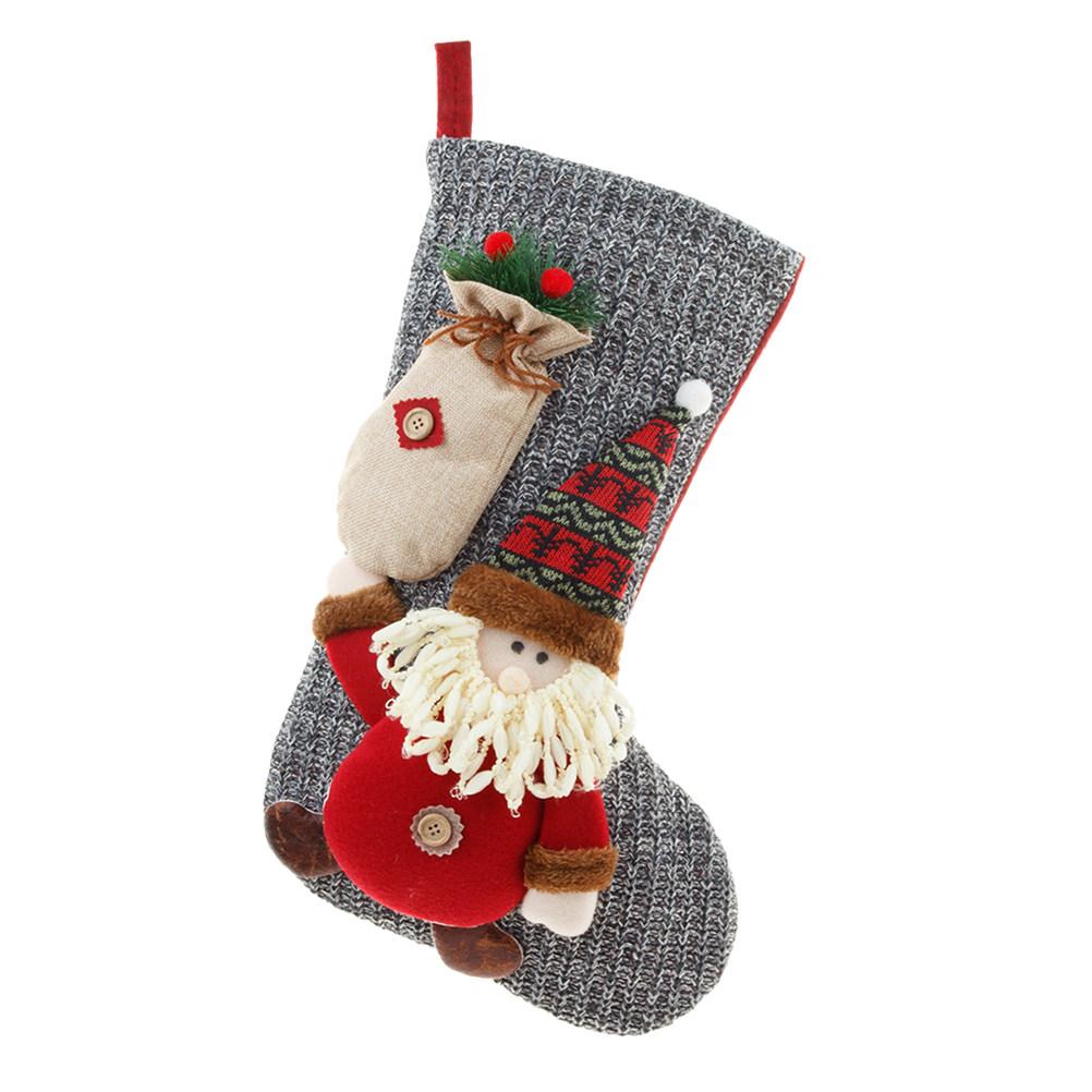 Christmas Stocking Gift Bag Xmas Decor Socks Hanging Christmas Tree Ornaments Holiday Candy Gifts Stockings Decoration