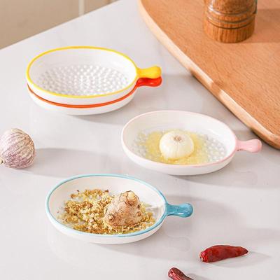 Piatto Grattugia per Aglio in Ceramica Stile Giapponese Lavabile in Lavastoviglie Porcellana per Uso Alimentare Grattugia per Zenzero Wasabi per Pulizia Facile